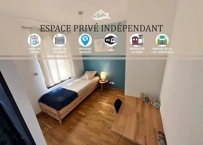 Casa de hóspedes Privee Au Calme - Proche Gare - Parking Gratuit 3*